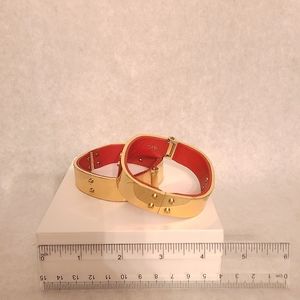 CAbi Gold and Orange Hinge Bracelets